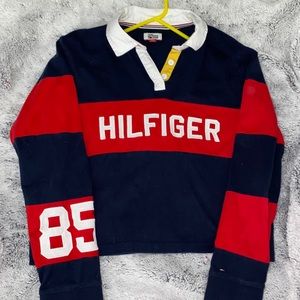 Tommy Hilfiger Denim Cropped Rugby Polo